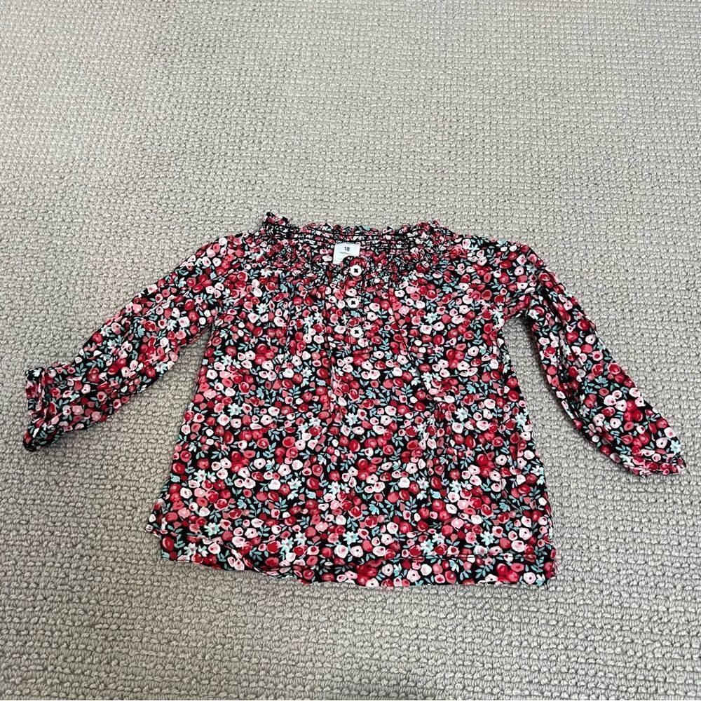🍭6/$30 Carter’s ruched floral long sleeve lightweight top for toddler girl 18m